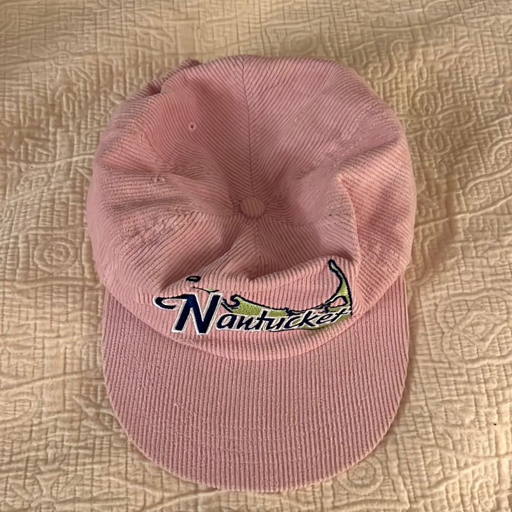 Unworn pink corduroy Nantucket hat